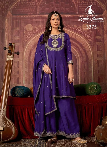 Ladies Flavour 3373 To 3375 Vichitra Kurti With Bottom Dupatta Wholesale In India